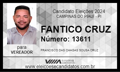 Candidato FANTICO CRUZ 2024 - CAMPINAS DO PIAUÍ - Eleições