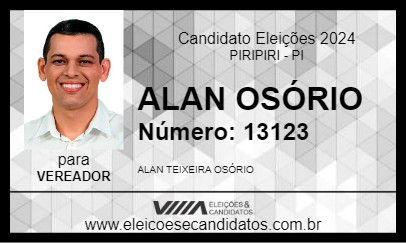 Candidato ALAN OSÓRIO 2024 - PIRIPIRI - Eleições