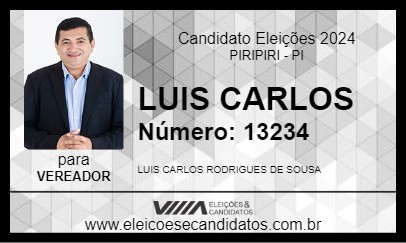 Candidato LUIS CARLOS 2024 - PIRIPIRI - Eleições