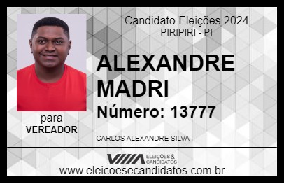 Candidato ALEXANDRE MADRI 2024 - PIRIPIRI - Eleições