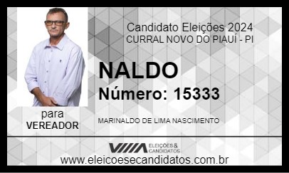 Candidato NALDO 2024 - CURRAL NOVO DO PIAUÍ - Eleições