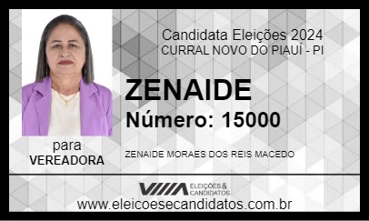 Candidato ZENAIDE 2024 - CURRAL NOVO DO PIAUÍ - Eleições