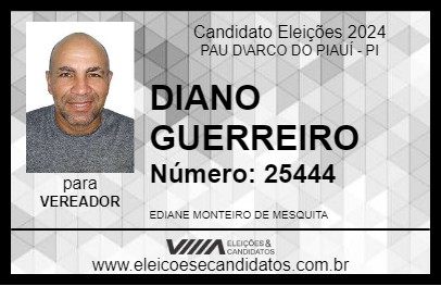 Candidato DIANO GUERREIRO 2024 - PAU D\ARCO DO PIAUÍ - Eleições