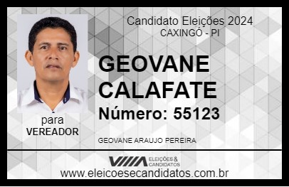 Candidato GEOVANE CALAFATE 2024 - CAXINGÓ - Eleições