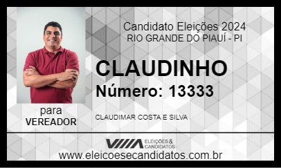 Candidato CLAUDINHO 2024 - RIO GRANDE DO PIAUÍ - Eleições