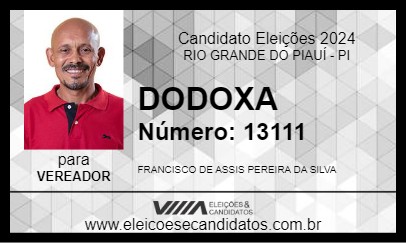 Candidato DODOXA 2024 - RIO GRANDE DO PIAUÍ - Eleições