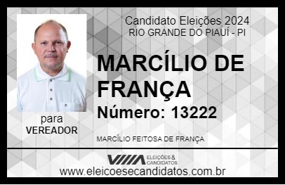 Candidato MARCÍLIO DE FRANÇA 2024 - RIO GRANDE DO PIAUÍ - Eleições