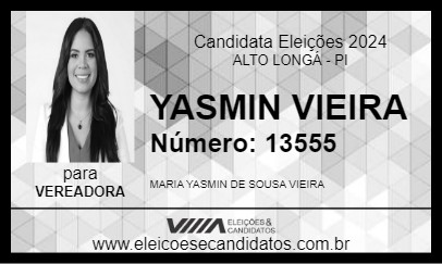 Candidato YASMIN VIEIRA 2024 - ALTO LONGÁ - Eleições