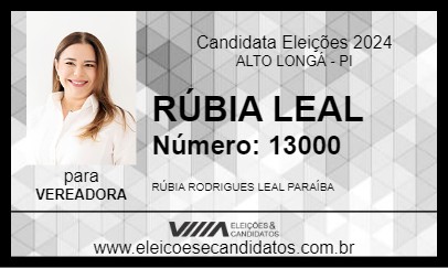 Candidato RÚBIA LEAL 2024 - ALTO LONGÁ - Eleições