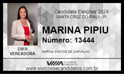 Candidato MARINA PIPIU 2024 - SANTA CRUZ DO PIAUÍ - Eleições