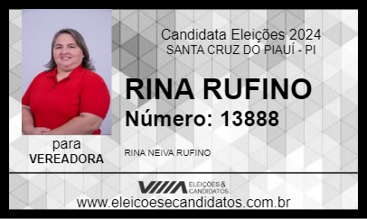 Candidato RINA RUFINO 2024 - SANTA CRUZ DO PIAUÍ - Eleições