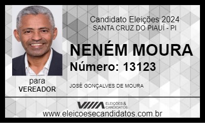 Candidato NENÉM MOURA 2024 - SANTA CRUZ DO PIAUÍ - Eleições