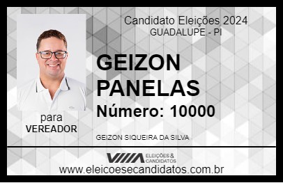 Candidato GEIZON PANELAS 2024 - GUADALUPE - Eleições