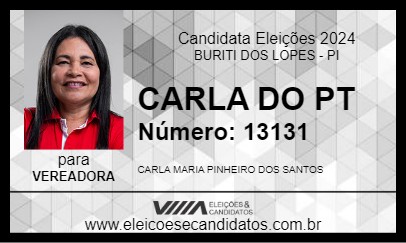 Candidato CARLA DO PT 2024 - BURITI DOS LOPES - Eleições