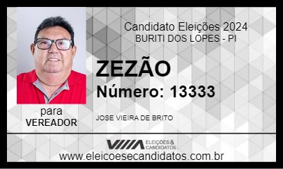 Candidato ZEZÃO 2024 - BURITI DOS LOPES - Eleições