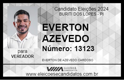 Candidato EVERTON AZEVEDO 2024 - BURITI DOS LOPES - Eleições