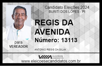 Candidato REGIS DA AVENIDA 2024 - BURITI DOS LOPES - Eleições