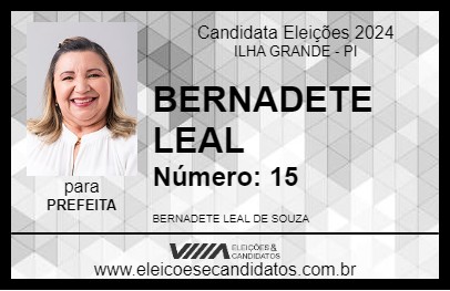 Candidato BERNADETE LEAL 2024 - ILHA GRANDE - Eleições