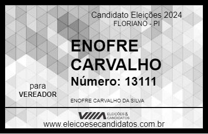 Candidato ENOFRE CARVALHO 2024 - FLORIANO - Eleições