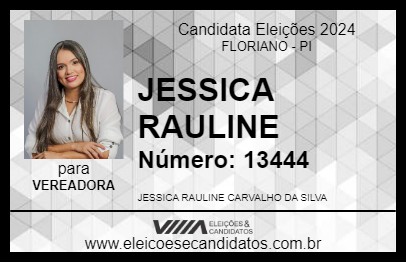 Candidato JESSICA RAULINE 2024 - FLORIANO - Eleições