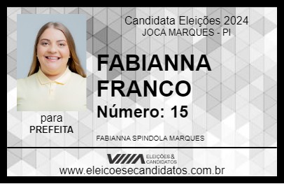 Candidato FABIANNA FRANCO 2024 - JOCA MARQUES - Eleições