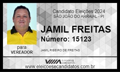 Candidato JAMIL FREITAS 2024 - SÃO JOÃO DO ARRAIAL - Eleições