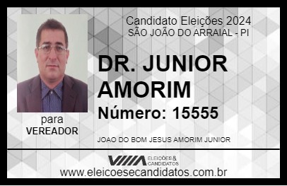 Candidato DR. JUNIOR AMORIM 2024 - SÃO JOÃO DO ARRAIAL - Eleições