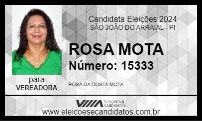 Candidato ROSA MOTA 2024 - SÃO JOÃO DO ARRAIAL - Eleições