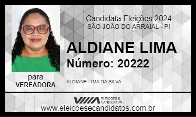 Candidato ALDIANE LIMA 2024 - SÃO JOÃO DO ARRAIAL - Eleições