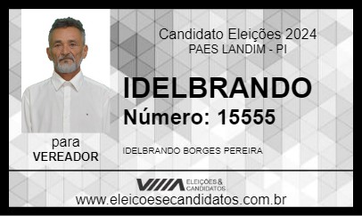 Candidato IDELBRANDO 2024 - PAES LANDIM - Eleições