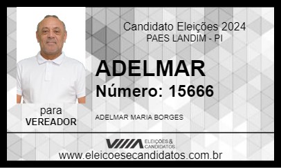 Candidato ADELMAR 2024 - PAES LANDIM - Eleições