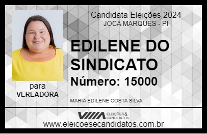 Candidato EDILENE DO SINDICATO 2024 - JOCA MARQUES - Eleições