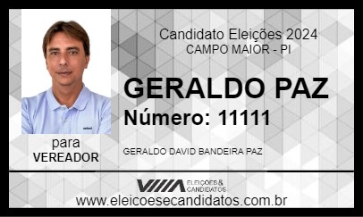 Candidato GERALDO PAZ 2024 - CAMPO MAIOR - Eleições