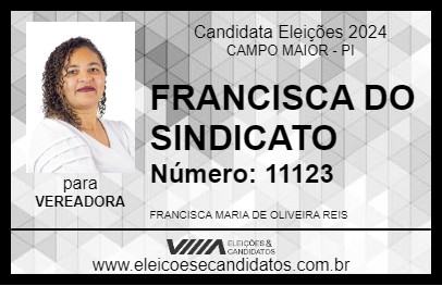 Candidato FRANCISCA DO SINDICATO 2024 - CAMPO MAIOR - Eleições