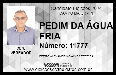 Candidato PEDIM DA ÁGUA FRIA 2024 - CAMPO MAIOR - Eleições