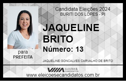 Candidato JAQUELINE BRITO 2024 - BURITI DOS LOPES - Eleições