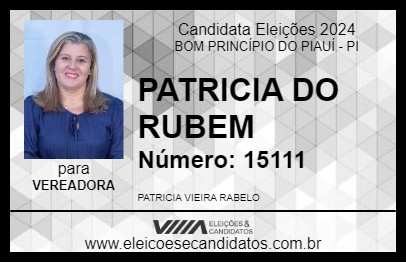 Candidato PATRICIA DO RUBEM 2024 - BOM PRINCÍPIO DO PIAUÍ - Eleições