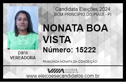 Candidato NONATA BOA VISTA 2024 - BOM PRINCÍPIO DO PIAUÍ - Eleições