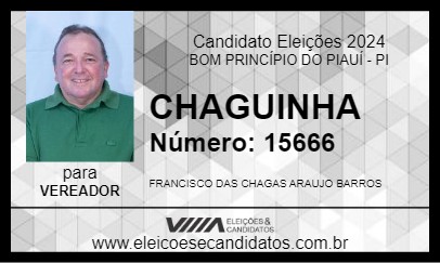 Candidato CHAGUINHA 2024 - BOM PRINCÍPIO DO PIAUÍ - Eleições