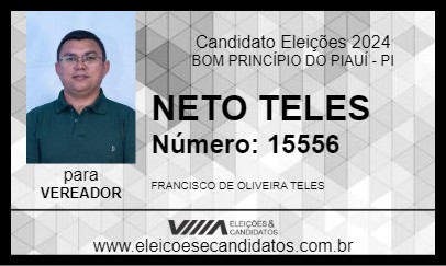 Candidato NETO TELES 2024 - BOM PRINCÍPIO DO PIAUÍ - Eleições