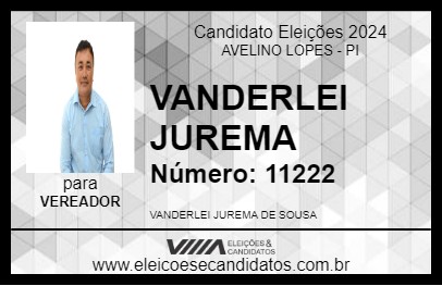 Candidato VANDERLEI JUREMA 2024 - AVELINO LOPES - Eleições