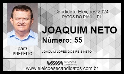 Candidato JOAQUIM NETO 2024 - PATOS DO PIAUÍ - Eleições