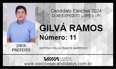 Candidato GILVÁ RAMOS 2024 - DOM EXPEDITO LOPES - Eleições