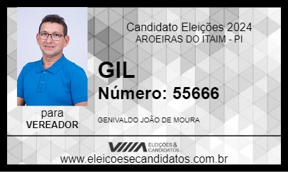 Candidato GIL 2024 - AROEIRAS DO ITAIM - Eleições