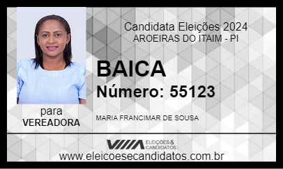 Candidato BAICA 2024 - AROEIRAS DO ITAIM - Eleições