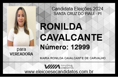 Candidato RONILDA CAVALCANTE 2024 - SANTA CRUZ DO PIAUÍ - Eleições