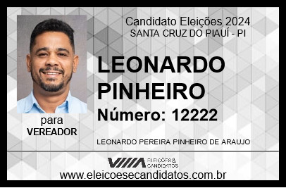 Candidato LEONARDO PINHEIRO 2024 - SANTA CRUZ DO PIAUÍ - Eleições