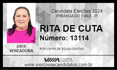 Candidato RITA DE CUTA 2024 - IPIRANGA DO PIAUÍ - Eleições