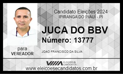 Candidato JUCA DO BBV 2024 - IPIRANGA DO PIAUÍ - Eleições