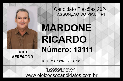 Candidato MARDONE RICARDO 2024 - ASSUNÇÃO DO PIAUÍ - Eleições